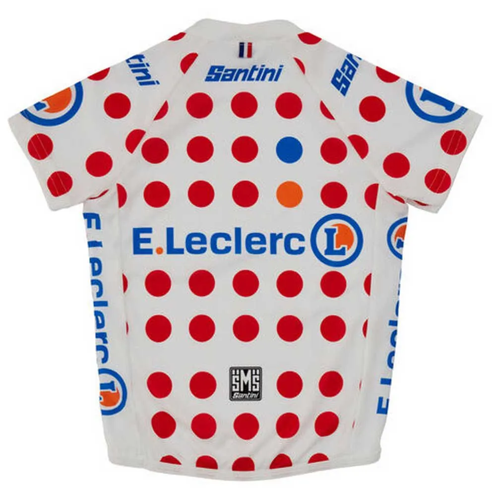 Santini Tour De France Overall Leader Jr Kurzarm-radtrikot, White / red dots Santini Tour De France Overall Leader Jr Kurzarm-radtrikot, White / red dots