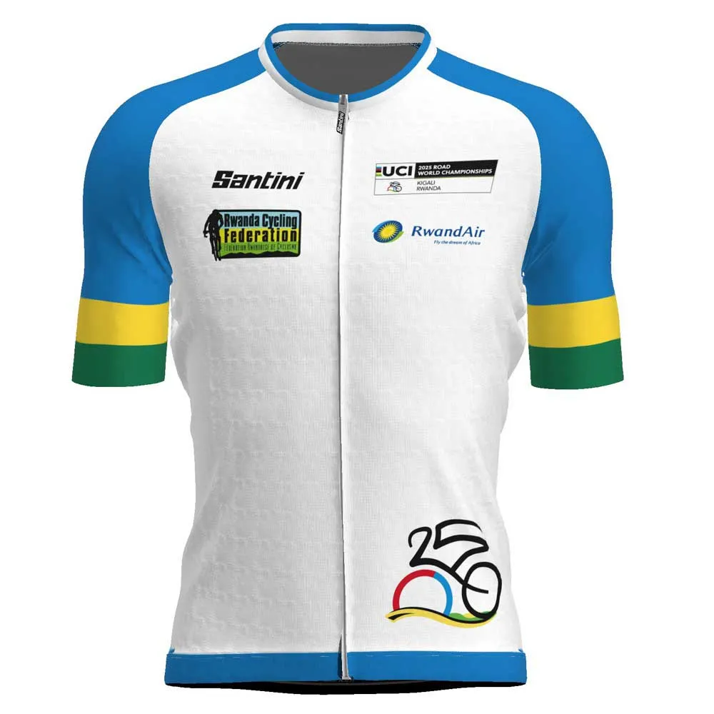 Santini Uci Road World Championships Visit Rwanda 2025 Kurzarm-radtrikot