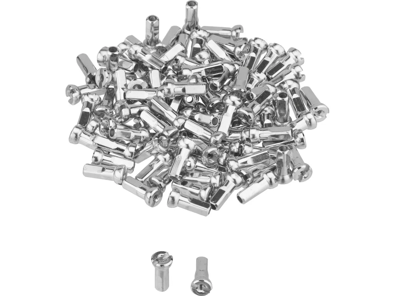 Sapim Polyax Aluminium-Nippel - 100 Stück, Grau, 14mm Sapim Polyax Aluminium-Nippel - 100 Stück, Grau, 14mm