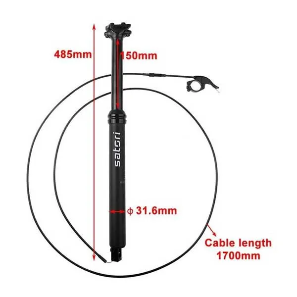 Satori Sorata Pro 150 Mm Teleskop-sattelstütze, Black, 330-480mm, 31.6mm Satori Sorata Pro 150 Mm Teleskop-sattelstütze, Black, 330-480mm, 31.6mm