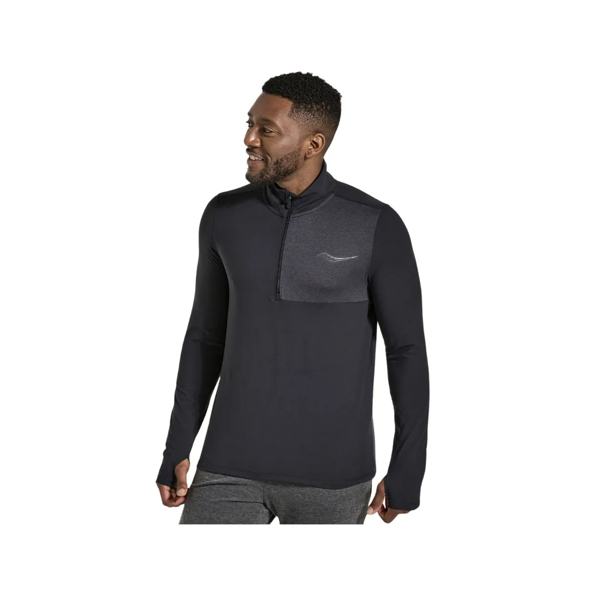 Saucony Sweatshirt Sunday 1/4 Zip, Schwarz