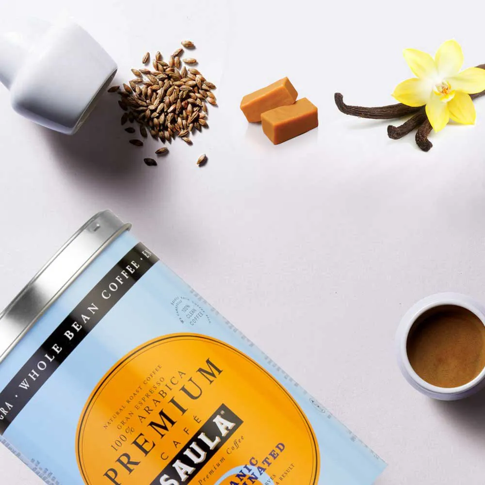 Saula Gran Espresso Premium Eco Entkoffeinierte Kaffeebohnen 500g, Yellow, One Size Saula Gran Espresso Premium Eco Entkoffeinierte Kaffeebohnen 500g, Yellow, One Size