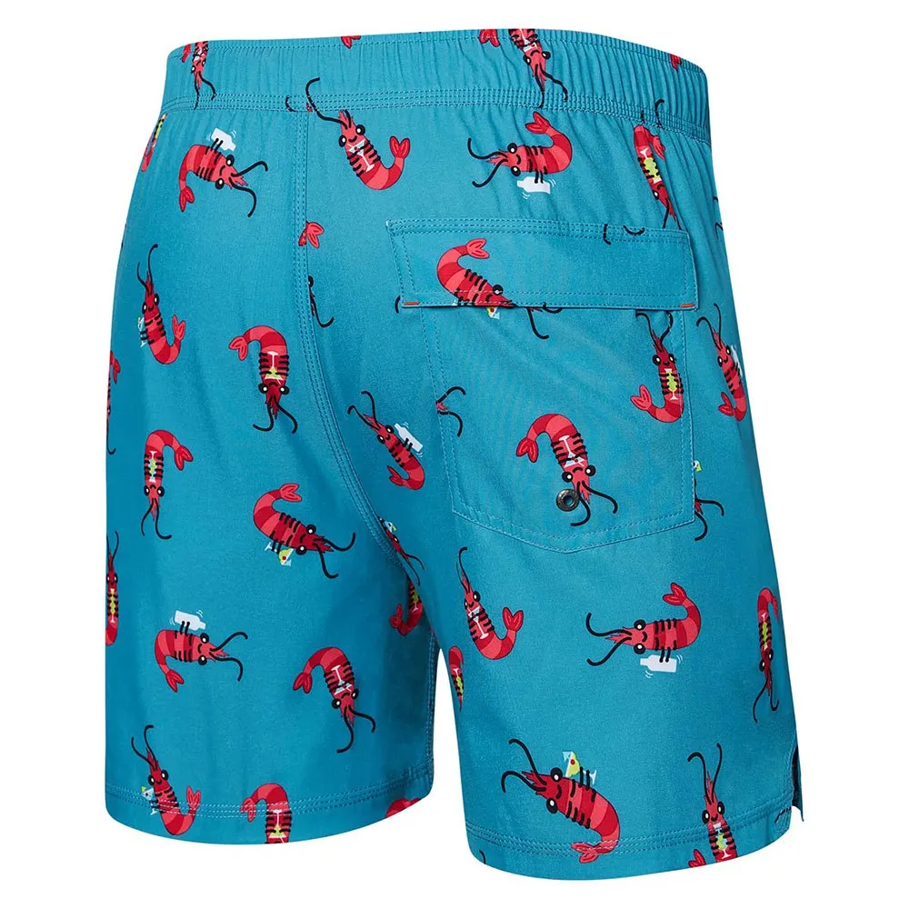 Saxx Underwear Oh Buoy 2in1 Badeshorts male, Shrimp cocktail / blue moon Saxx Underwear Oh Buoy 2in1 Badeshorts male, Shrimp cocktail / blue moon