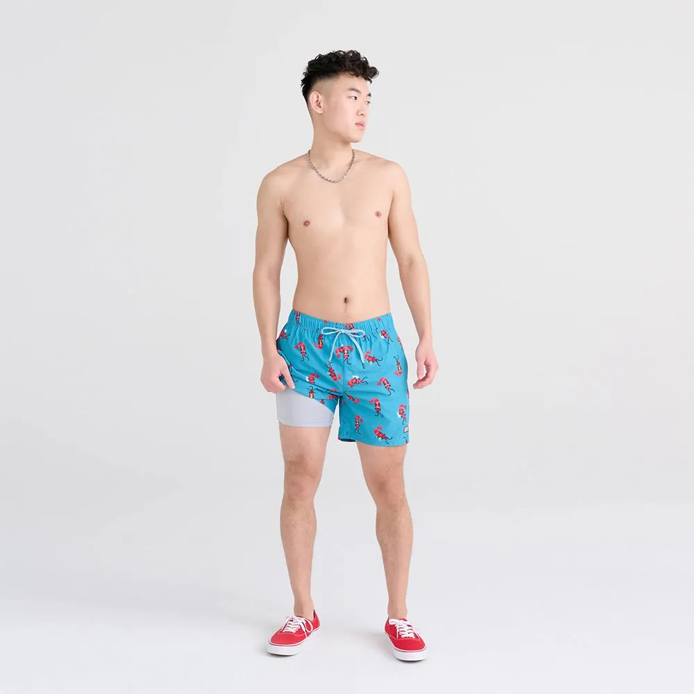 Saxx Underwear Oh Buoy 2in1 Badeshorts male, Shrimp cocktail / blue moon Saxx Underwear Oh Buoy 2in1 Badeshorts male, Shrimp cocktail / blue moon