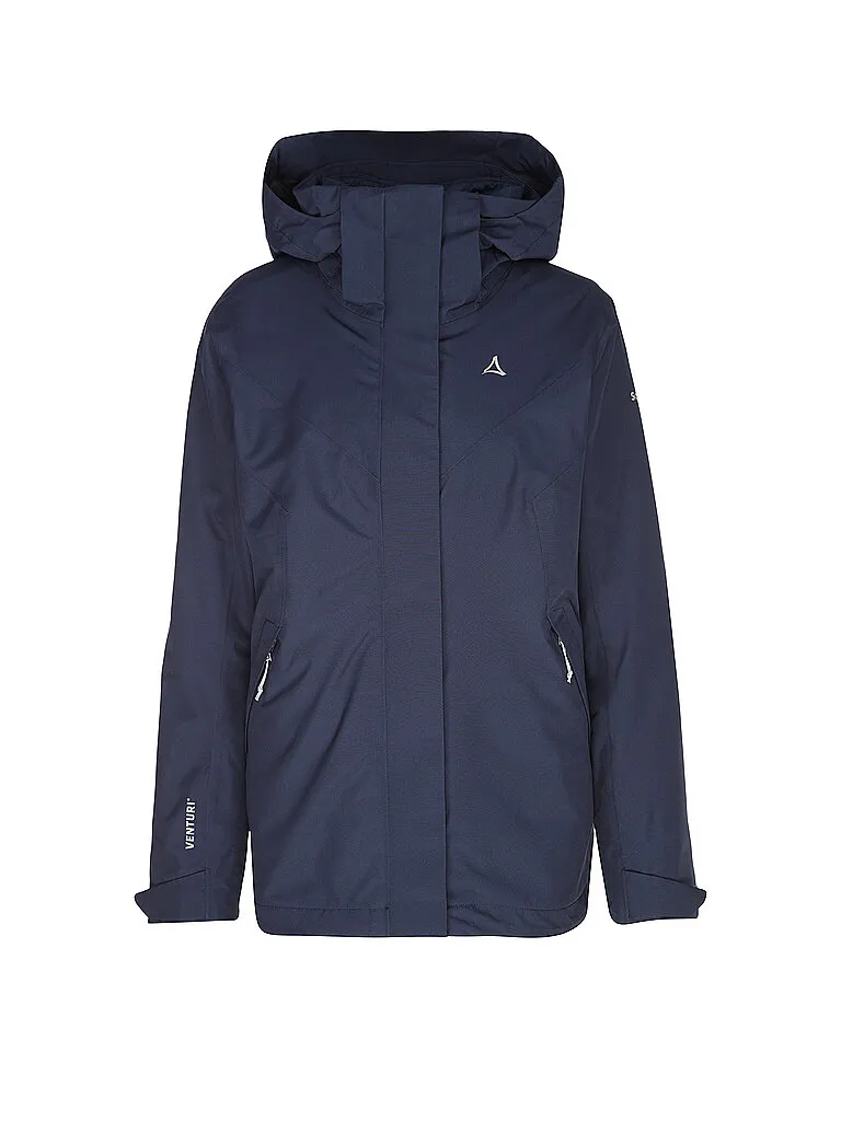 Schöffel Damen Wanderjacke Tamina 3in1 Hoodie, Dunkelblau Schöffel Damen Wanderjacke Tamina 3in1 Hoodie, Dunkelblau