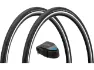 Schwalbe Pro One Evolution 28" Faltreifen 2er Set mit Rennrad Satteltasche, Schwarz, 28-622 (700 x 28C)