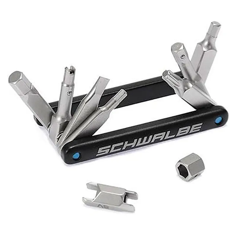 Schwalbe Version 2.0 9 Functions Multitool, Silver / black, One Size Schwalbe Version 2.0 9 Functions Multitool, Silver / black, One Size