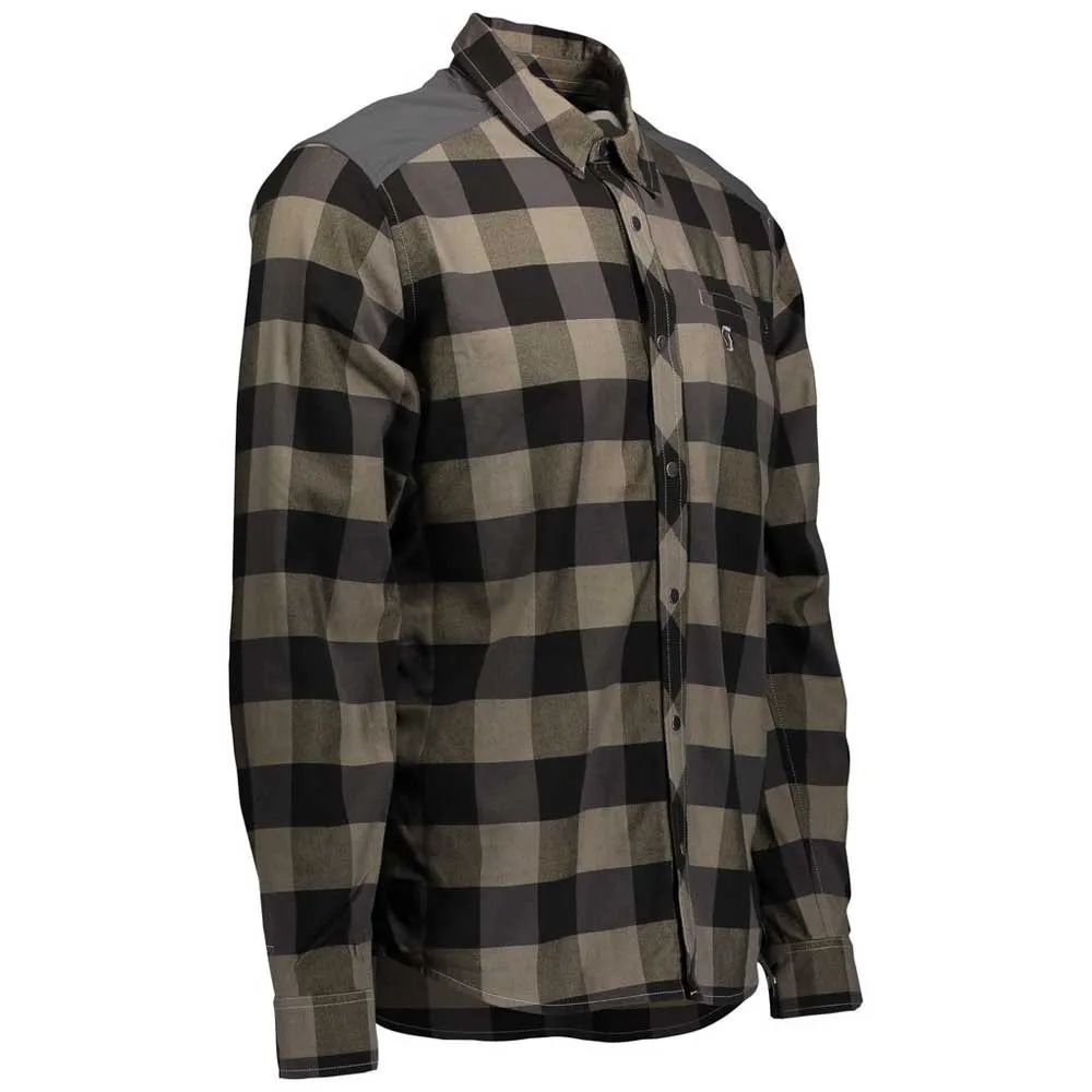 SCOTT Check Ft Langarmhemd, Dust beige / dark grey, M