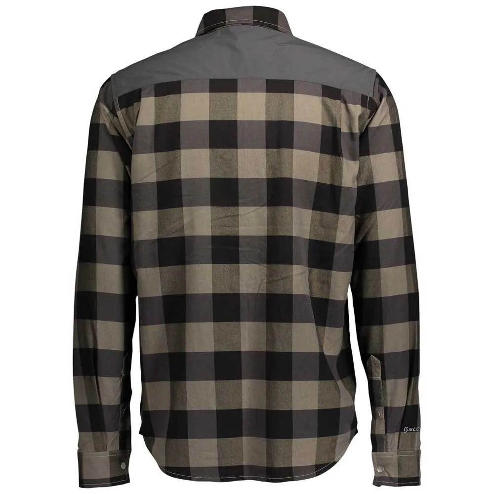SCOTT Check Ft Langarmhemd, Dust beige / dark grey, M
