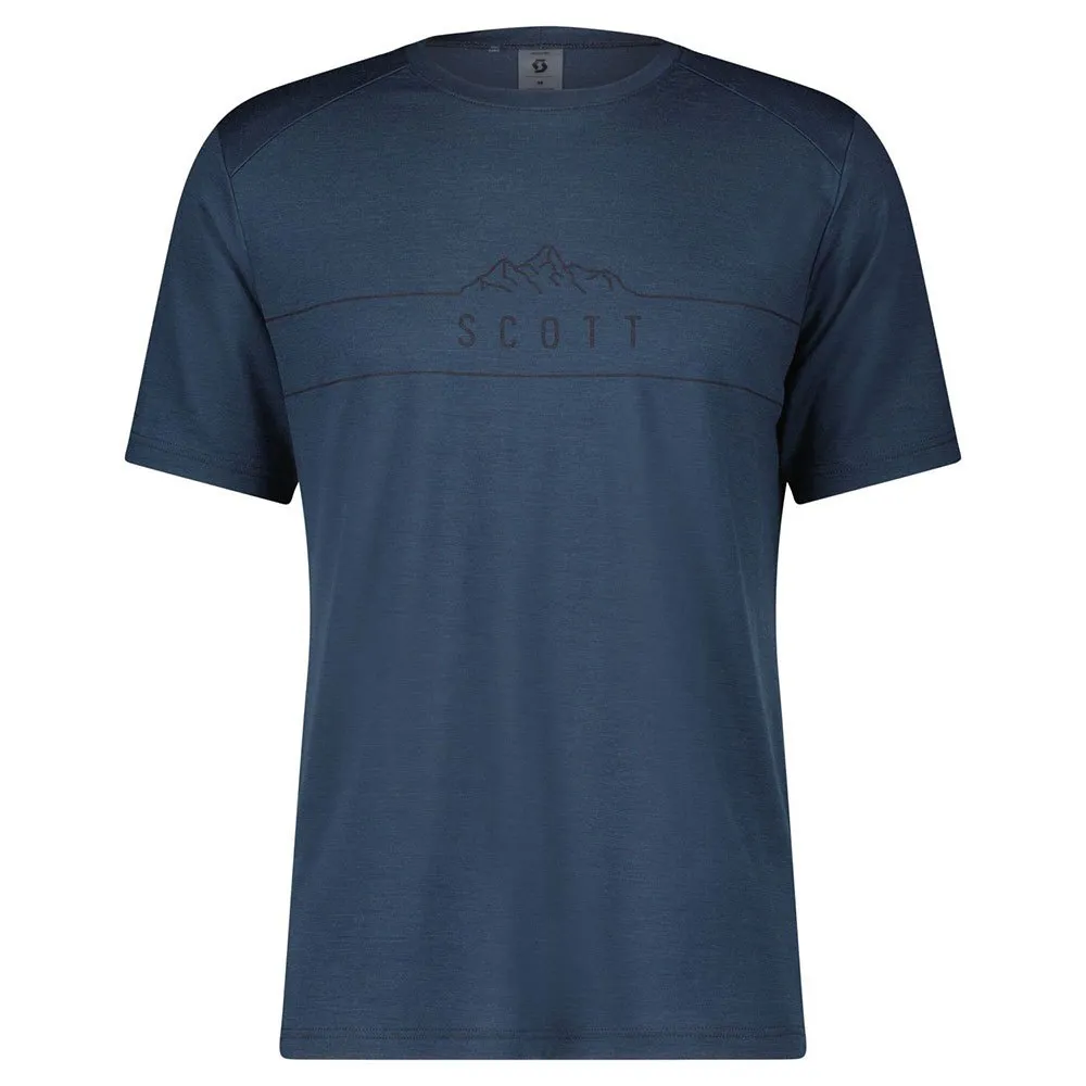 SCOTT Defined Merino Kurzarm-t-shirt, Metal blue, XL