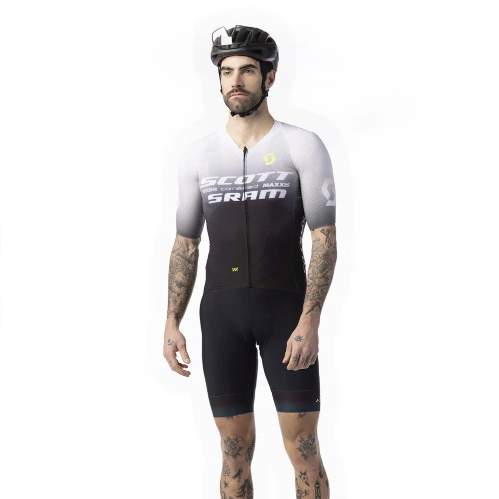 SCOTT Rc Scott-sram Aero Kurzarm-radtrikot, White / black