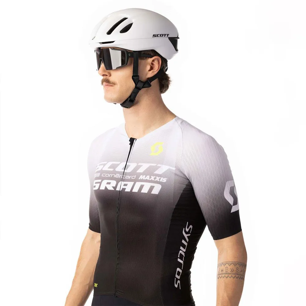 SCOTT Rc Scott-sram Aero Kurzarm-radtrikot, White / black