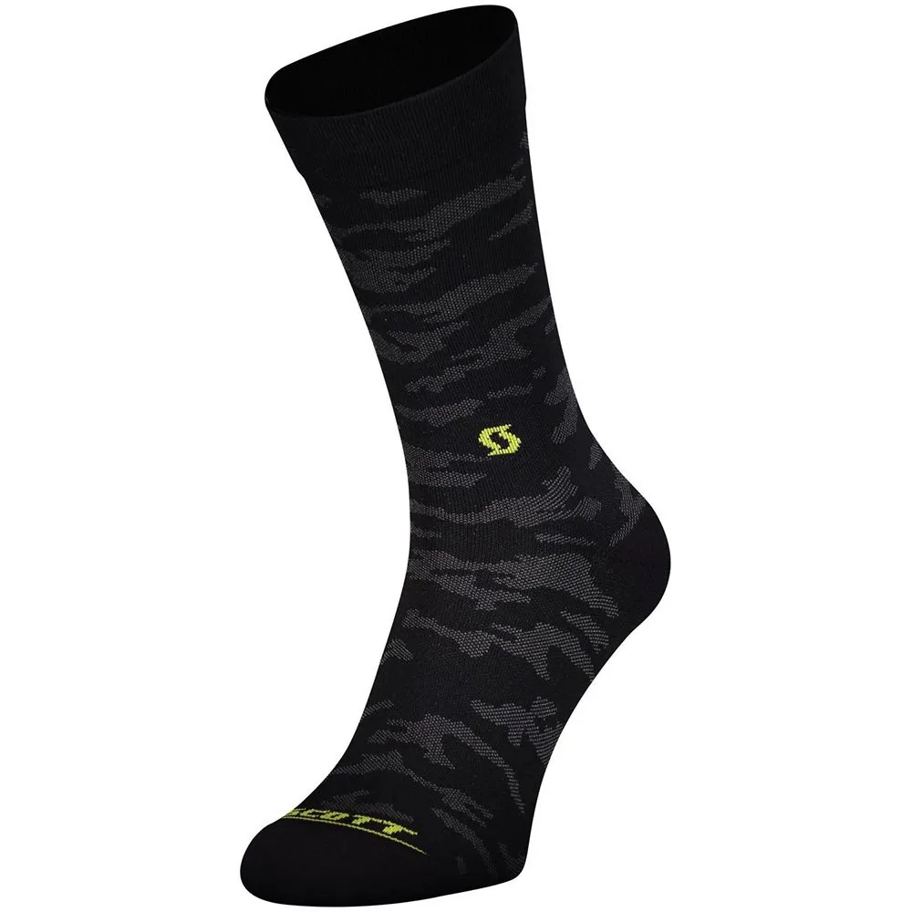 SCOTT Trail Camo Crew Socken, Black / sulphur yellow SCOTT Trail Camo Crew Socken, Black / sulphur yellow