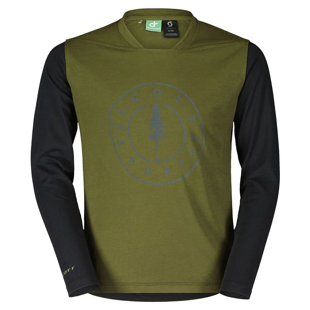 SCOTT Trail Flow 10 Dri Langarm Enduro Trikot, Fir green / black SCOTT Trail Flow 10 Dri Langarm Enduro Trikot, Fir green / black