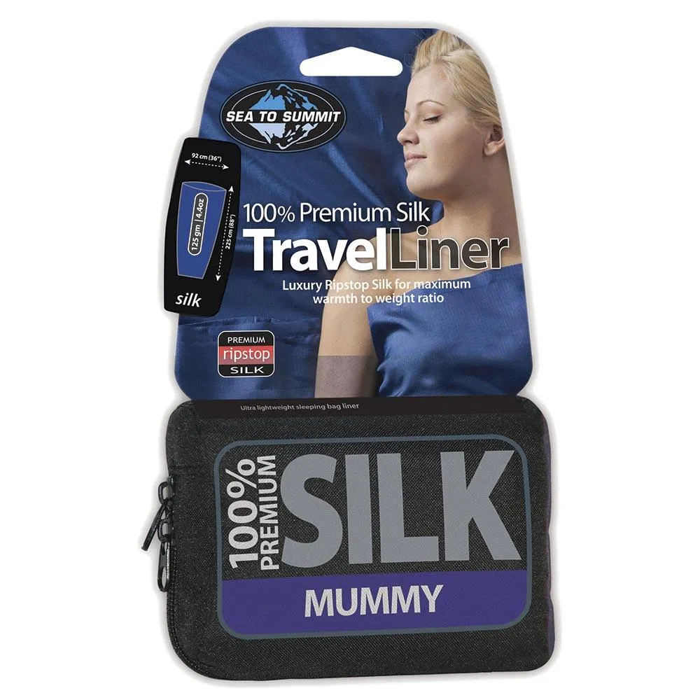 Sea To Summit Premium Silk Traveller Mummy Futter, Navy Sea To Summit Premium Silk Traveller Mummy Futter, Navy