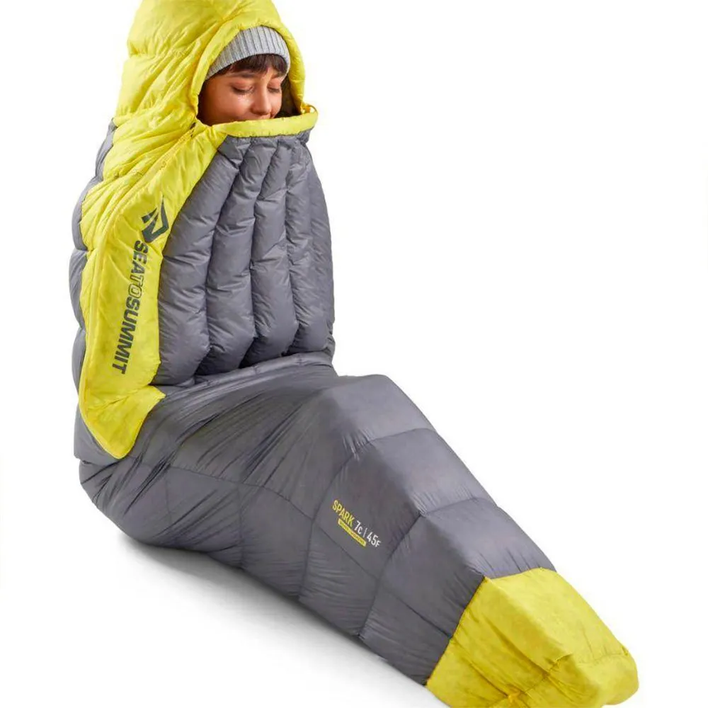 Sea To Summit Spark W-9°c Schlafsack, Grey / yellow, Right Zipper Sea To Summit Spark W-9°c Schlafsack, Grey / yellow, Right Zipper