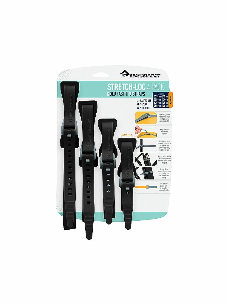 Sea To Summit Stretch-Loc TPU Multifunktions-Befestigungssystem (4er Pack), Grau, EG Sea To Summit Stretch-Loc TPU Multifunktions-Befestigungssystem (4er Pack), Grau, EG
