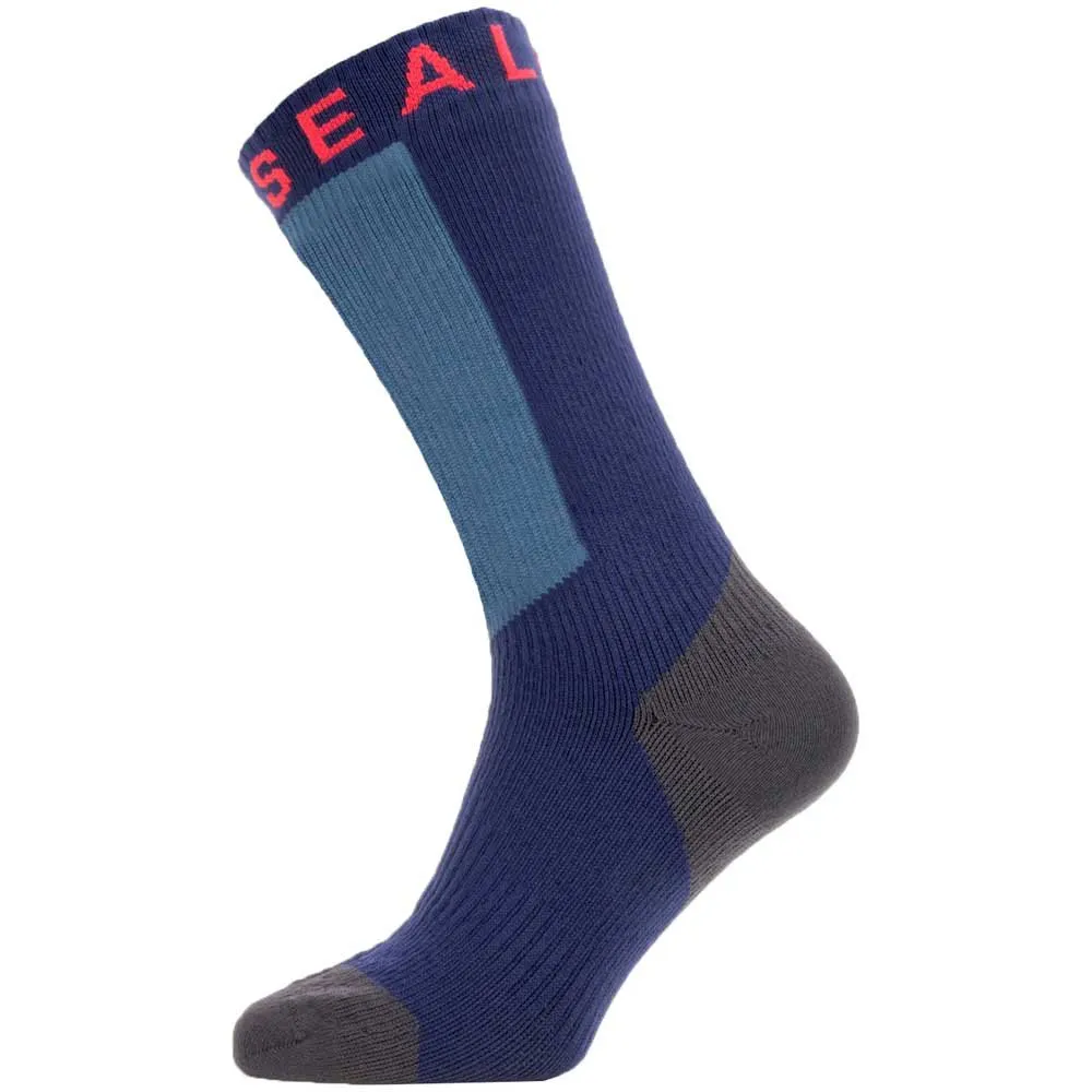 Sealskinz Warm Weather Hydrostop Wp Mid Socken, Blue / grey / red