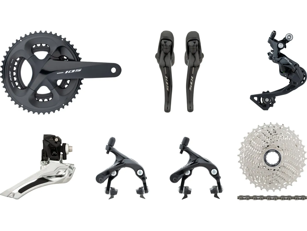 Shimano 105 R7000 Gruppe 2x11 34-50, Schwarz, 172.5mm 34-50/11-30 Shimano 105 R7000 Gruppe 2x11 34-50, Schwarz, 172.5mm 34-50/11-30
