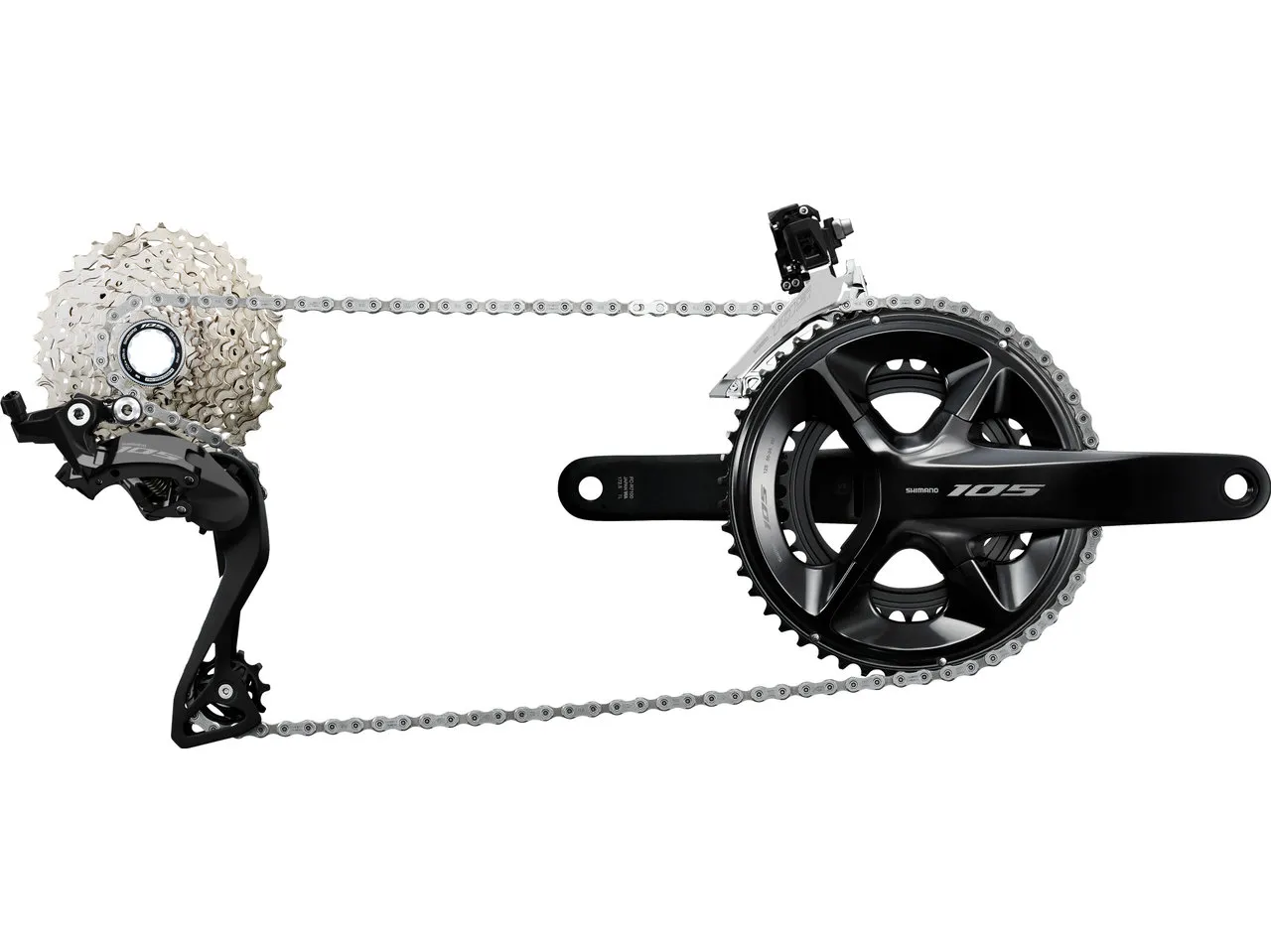 Shimano 105 R7100 Gruppe 2x12 34-50, Schwarz, 170.0mm 34-50/11-34