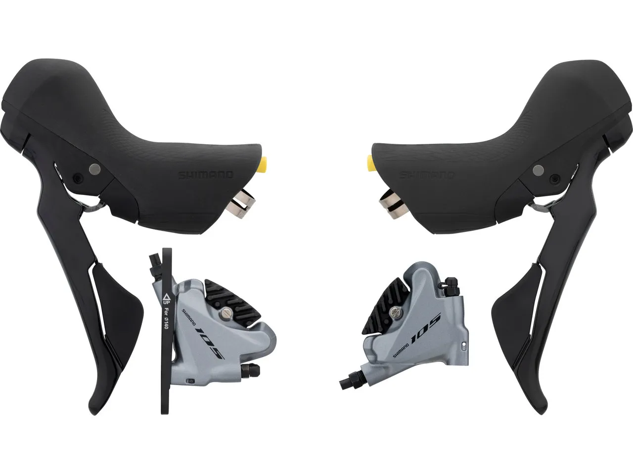 Shimano 105 v+h Set BR-R7070 + ST-R7020 Scheibenbremse, Grau, Satz (VR + HR) Shimano 105 v+h Set BR-R7070 + ST-R7020 Scheibenbremse, Grau, Satz (VR + HR)