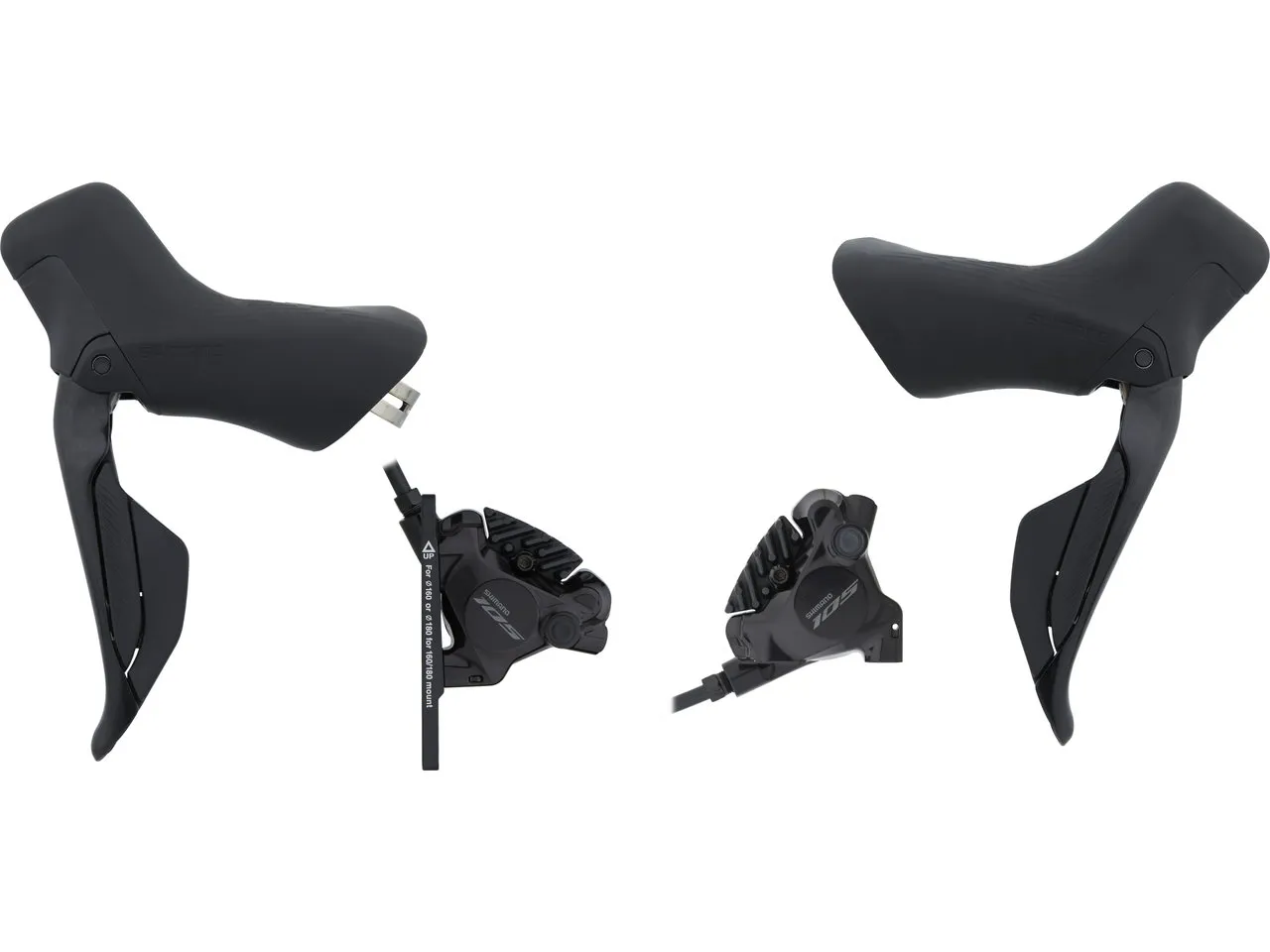 Shimano 105 v+h Set Scheibenbremse BR-R7170 + Di2 ST-R7170, Schwarz, Satz (VR + HR) Shimano 105 v+h Set Scheibenbremse BR-R7170 + Di2 ST-R7170, Schwarz, Satz (VR + HR)