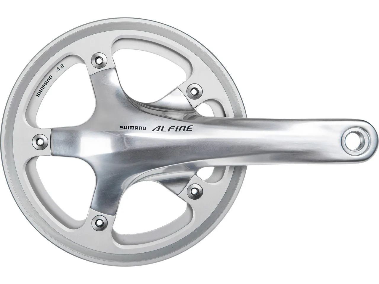 Shimano Alfine Kurbelgarnitur FC-S501 mit doppeltem Kettenschutzring, Black, 170mm, 42t