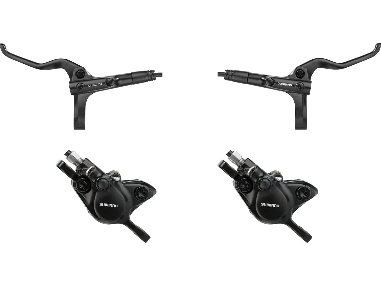 Shimano BR-MT200 + BL-MT201 v+h Set Scheibenbremse, Schwarz, Satz (VR + HR) Shimano BR-MT200 + BL-MT201 v+h Set Scheibenbremse, Schwarz, Satz (VR + HR)