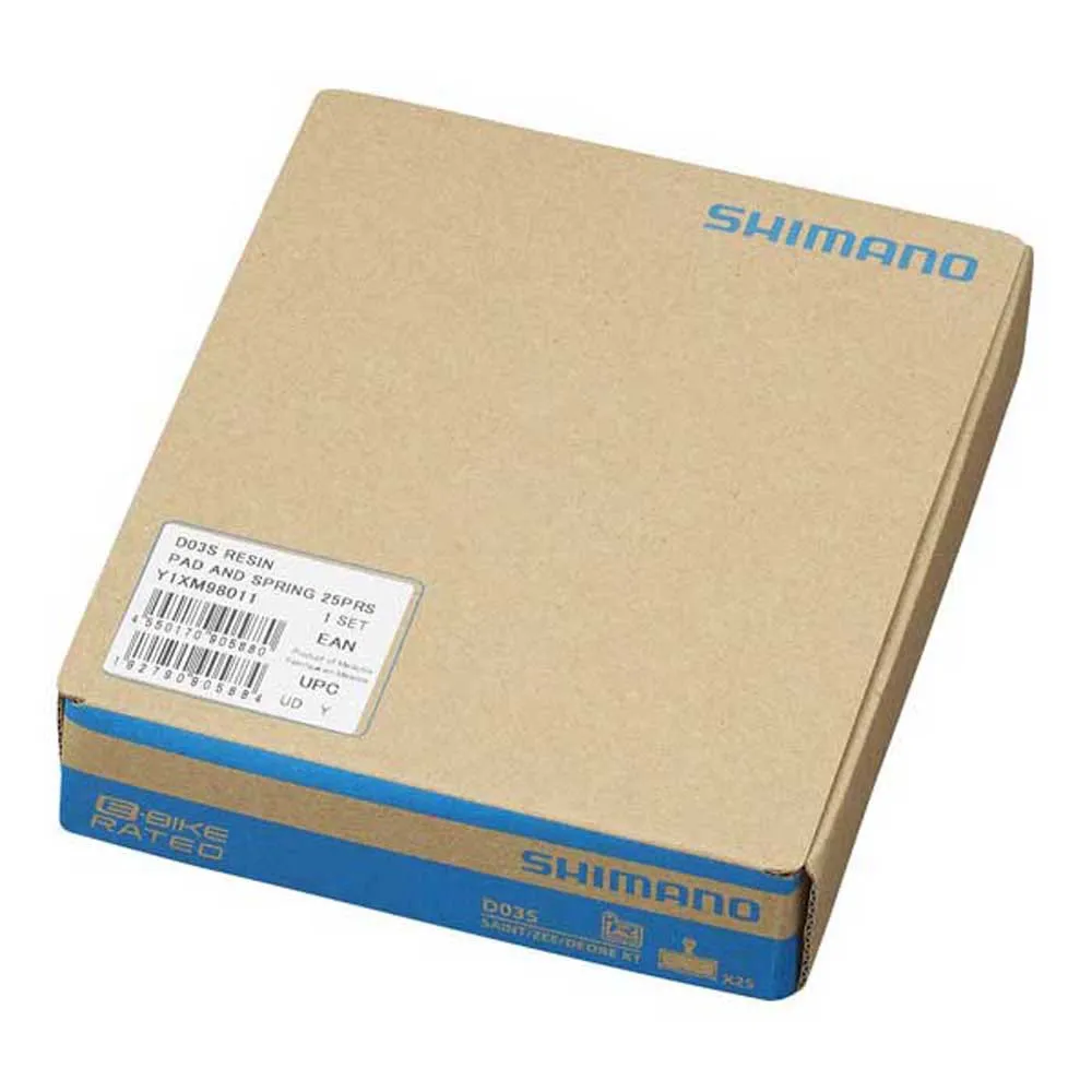 Shimano D03s Harz-scheibenbremsbeläge 25 Paare, Grey, One Size Shimano D03s Harz-scheibenbremsbeläge 25 Paare, Grey, One Size