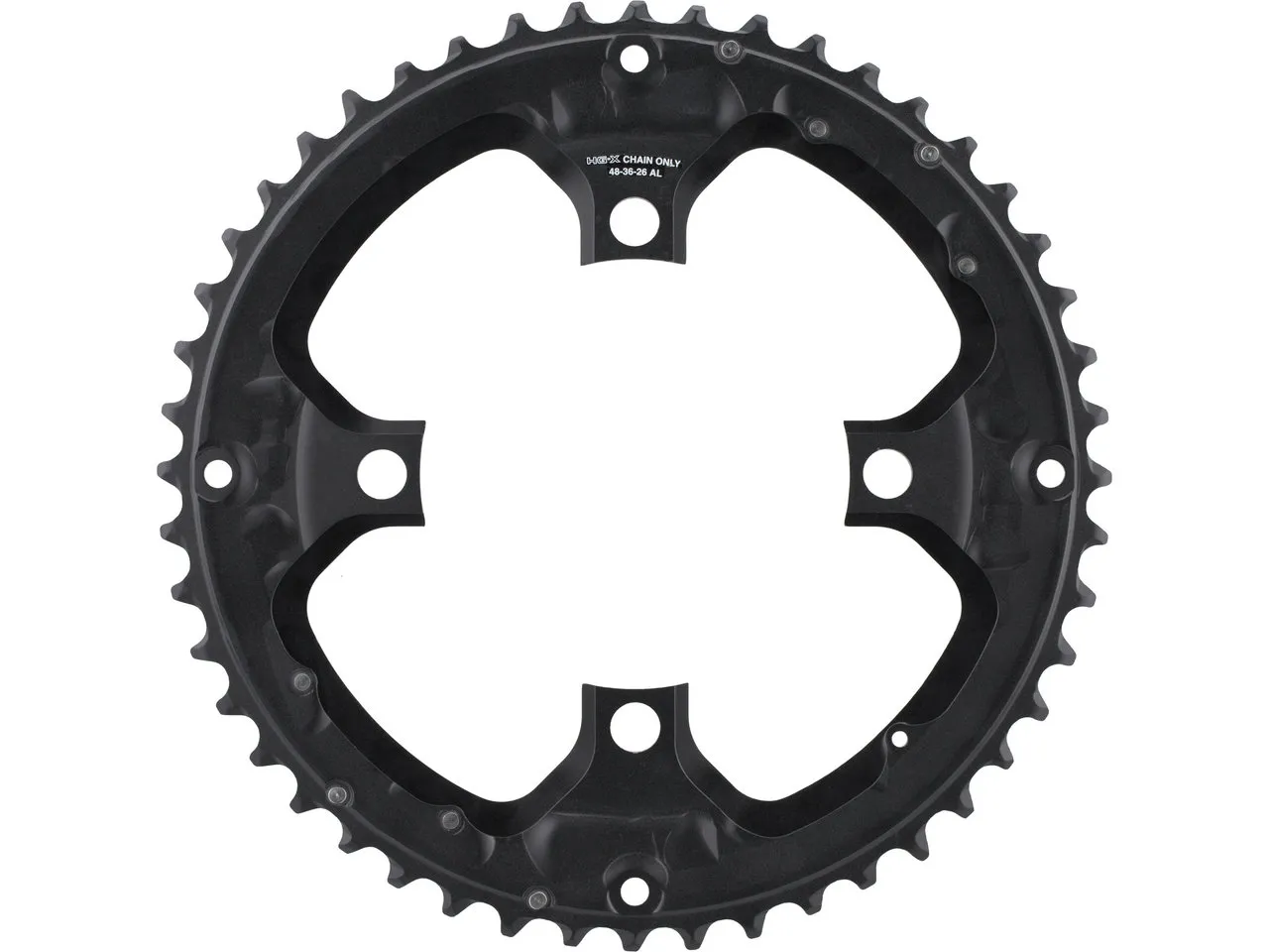 Shimano Deore Kettenblatt FC-T6010 10-fach für Kettenschutzring, Schwarz, 48t Shimano Deore Kettenblatt FC-T6010 10-fach für Kettenschutzring, Schwarz, 48t