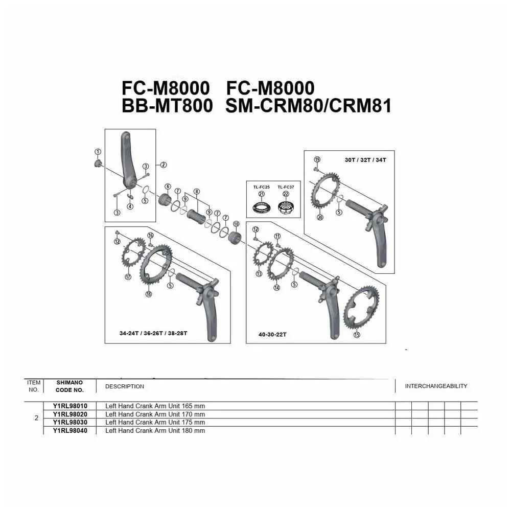 Shimano Deore Xt M8000 Linke Kurbel, Black, 170mm Shimano Deore Xt M8000 Linke Kurbel, Black, 170mm