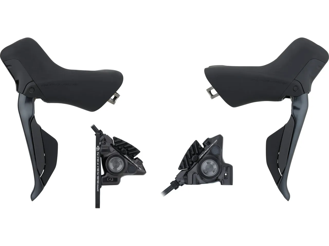 Shimano Dura-Ace v+h Set Scheibenbremse BR-R9270 + Di2 ST-R9270, Schwarz, Satz (VR + HR) Shimano Dura-Ace v+h Set Scheibenbremse BR-R9270 + Di2 ST-R9270, Schwarz, Satz (VR + HR)