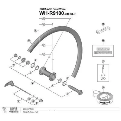 Shimano Dura Ace Wh-r9100 Vorderradachse, Silver, One Size Shimano Dura Ace Wh-r9100 Vorderradachse, Silver, One Size