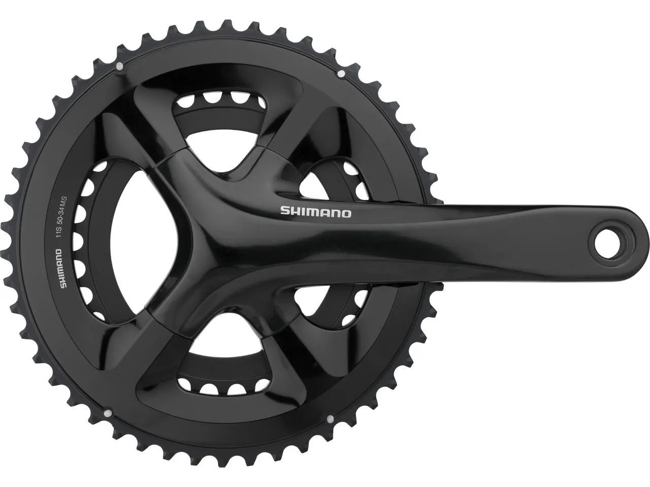 Shimano FC-RS510 Kurbelgarnitur, Schwarz, 165.0mm 34-50 Shimano FC-RS510 Kurbelgarnitur, Schwarz, 165.0mm 34-50