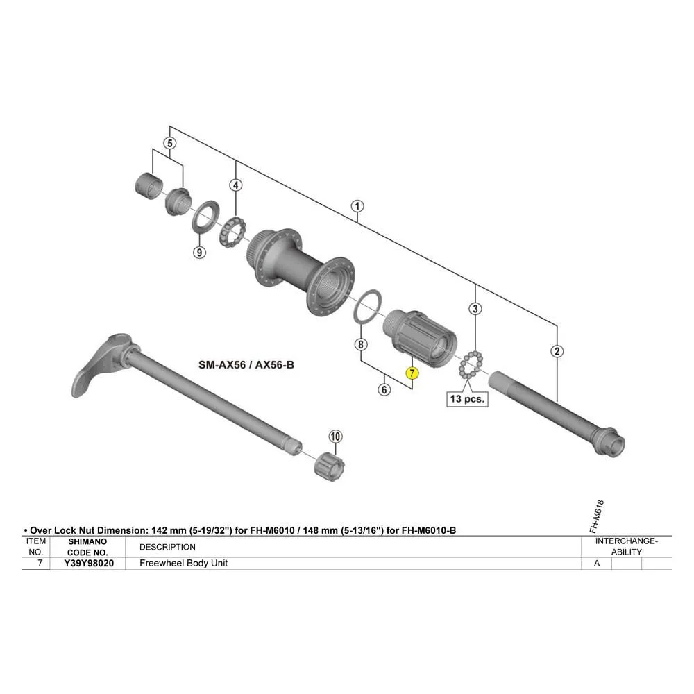 Shimano Fh-m6010 Deore Freilaufkörper, Black, One Size Shimano Fh-m6010 Deore Freilaufkörper, Black, One Size