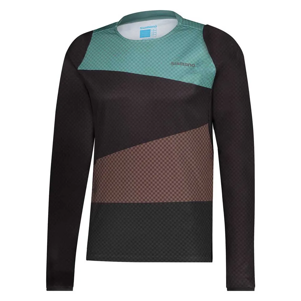Shimano Fujimi Langarm-trikot, Black / green