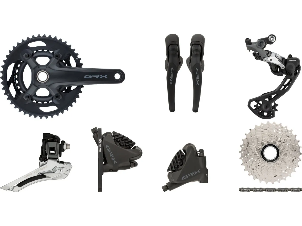 Shimano GRX RX600 Gruppe 2x11 30-46, Schwarz, 175.0mm 30-46/11-34 Shimano GRX RX600 Gruppe 2x11 30-46, Schwarz, 175.0mm 30-46/11-34