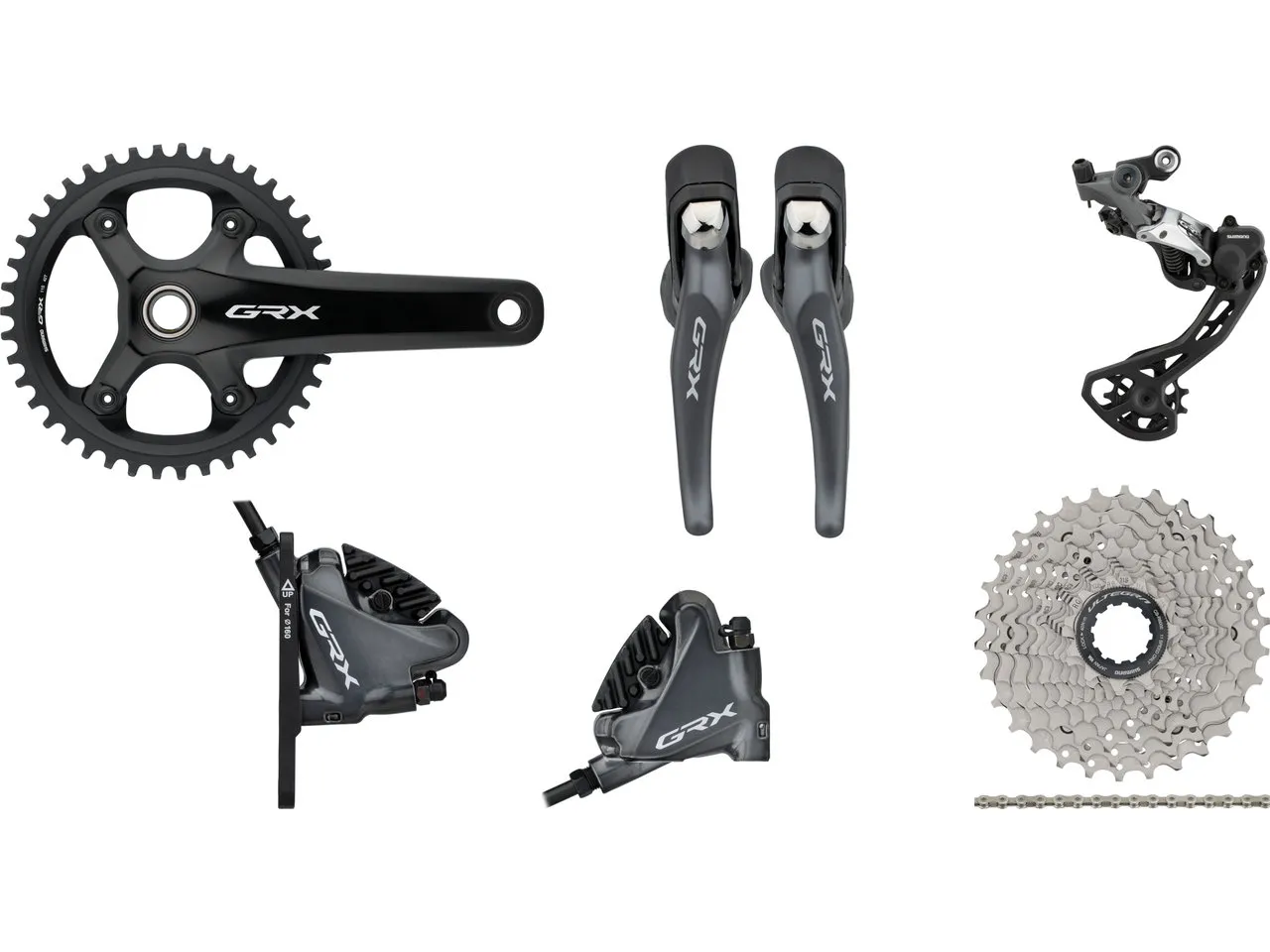 Shimano GRX RX810 Gruppe 1x11 42, Schwarz, 170.0mm 42 Zähne/11-40 Shimano GRX RX810 Gruppe 1x11 42, Schwarz, 170.0mm 42 Zähne/11-40