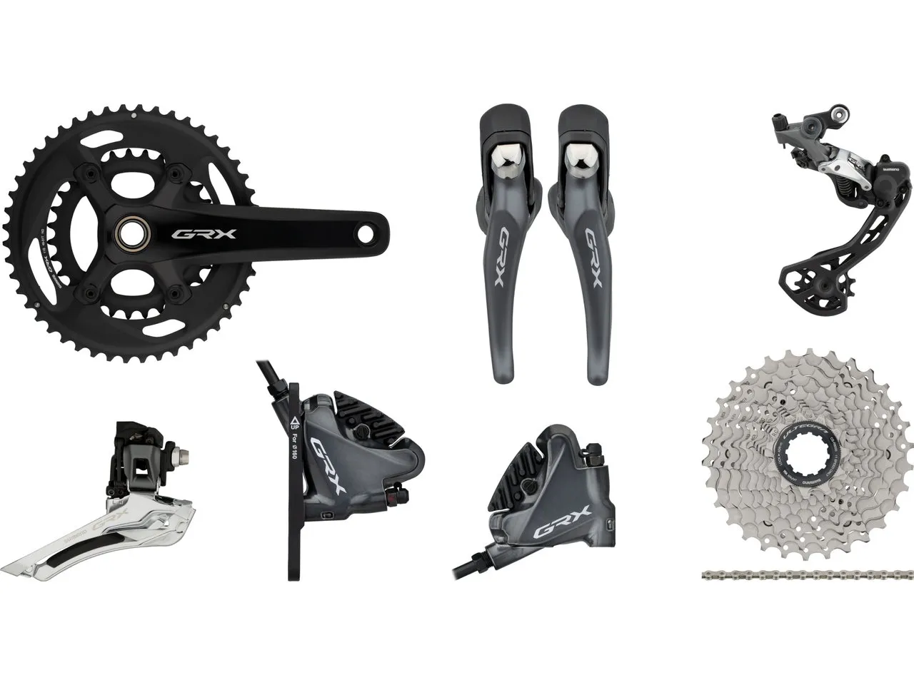 Shimano GRX RX810 Gruppe 2x11 31-48, Schwarz, 175.0mm 31-48/11-34 Shimano GRX RX810 Gruppe 2x11 31-48, Schwarz, 175.0mm 31-48/11-34
