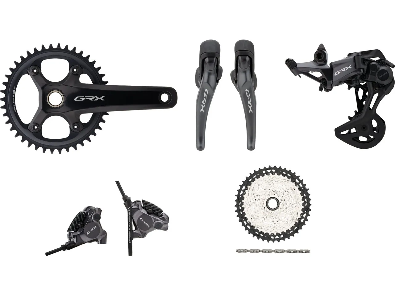 Shimano GRX RX820 Gruppe 1x12 42, Schwarz, 170.0mm 42 Zähne/10-51 Shimano GRX RX820 Gruppe 1x12 42, Schwarz, 170.0mm 42 Zähne/10-51