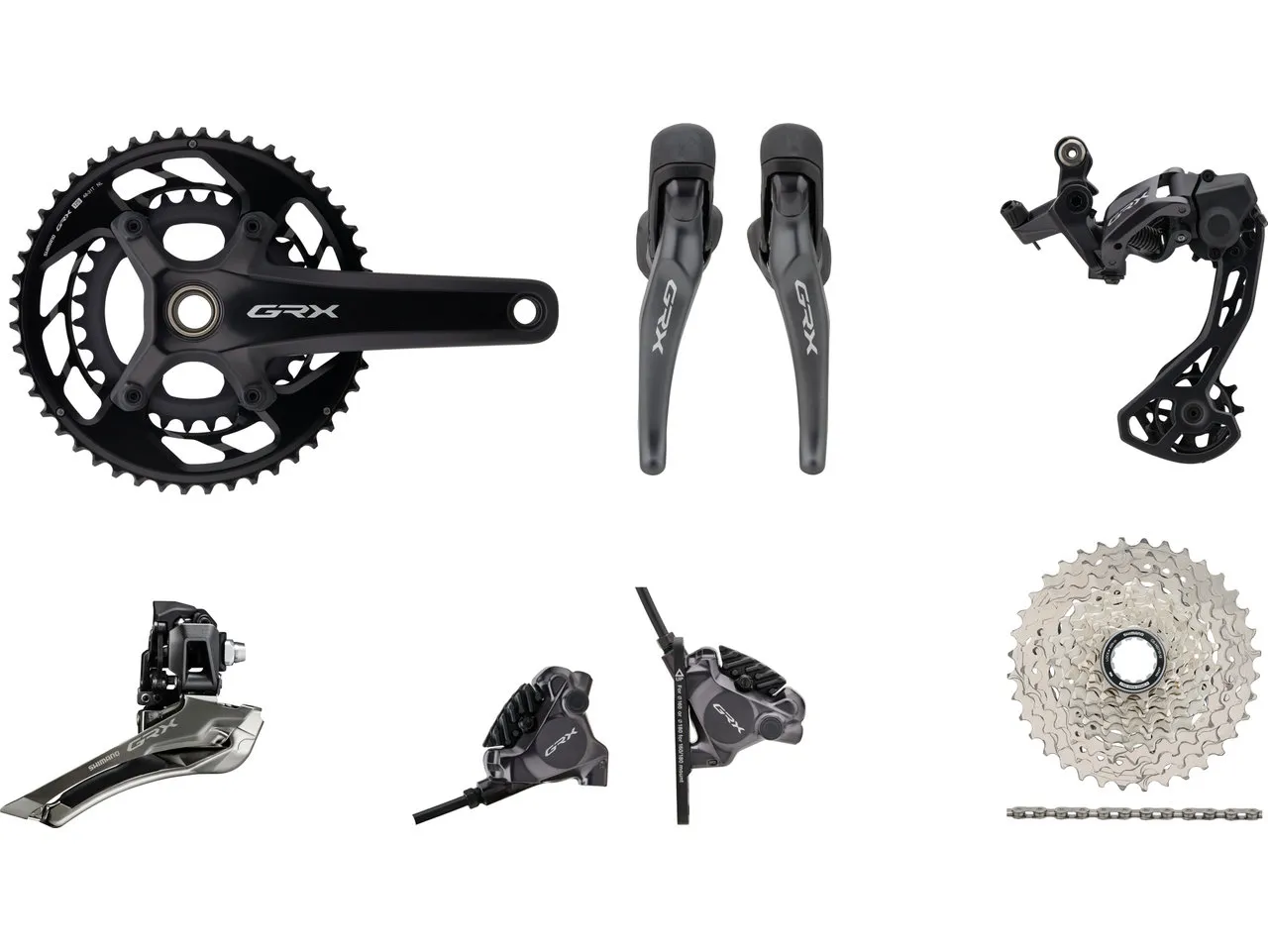 Shimano GRX RX820 Gruppe 2x12 31-48, Schwarz, 172.5mm 31-48/11-34 Shimano GRX RX820 Gruppe 2x12 31-48, Schwarz, 172.5mm 31-48/11-34