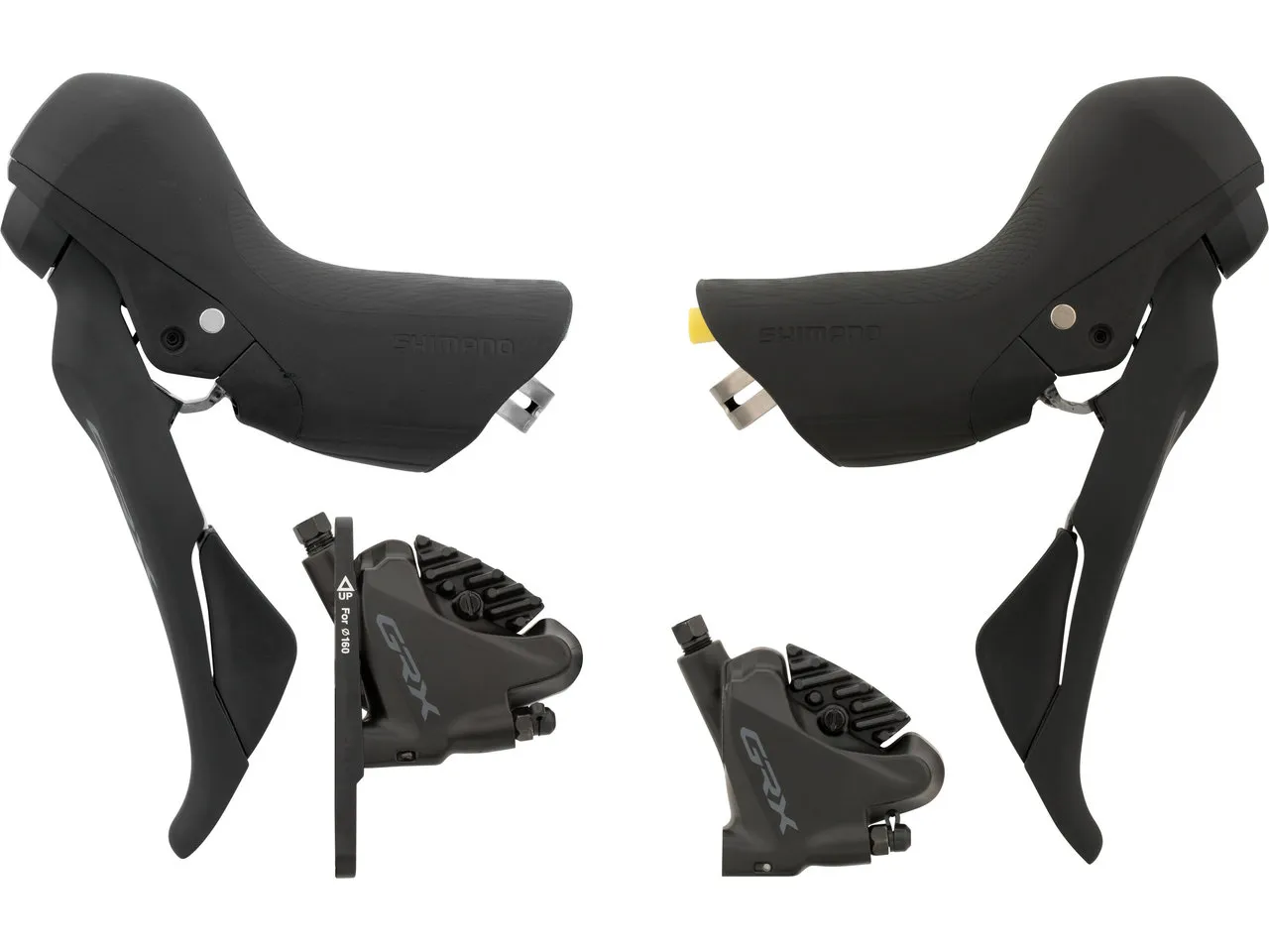 Shimano GRX v+h Set Scheibenbremse BR-RX400 + ST-RX600, Schwarz, Satz (VR + HR)