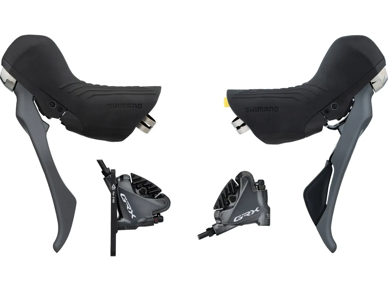 Shimano GRX v+h Set Scheibenbremse BR-RX810 + ST-RX810 / BL-RX810, Schwarz, Satz (VR + HR) Shimano GRX v+h Set Scheibenbremse BR-RX810 + ST-RX810 / BL-RX810, Schwarz, Satz (VR + HR)