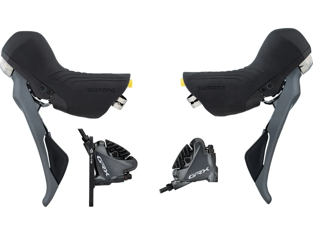 Shimano GRX v+h Set Scheibenbremse BR-RX810 + ST-RX810, Schwarz, Satz (VR + HR) Shimano GRX v+h Set Scheibenbremse BR-RX810 + ST-RX810, Schwarz, Satz (VR + HR)