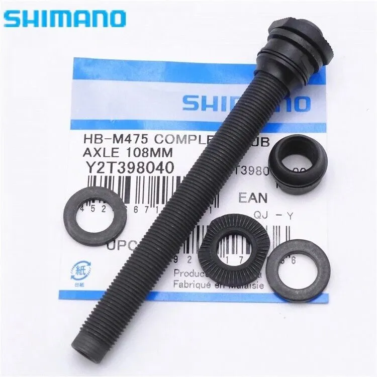 Shimano Nabenachse komplett HB-M475 Unisex, schwarz, 108mm Shimano Nabenachse komplett HB-M475 Unisex, schwarz, 108mm