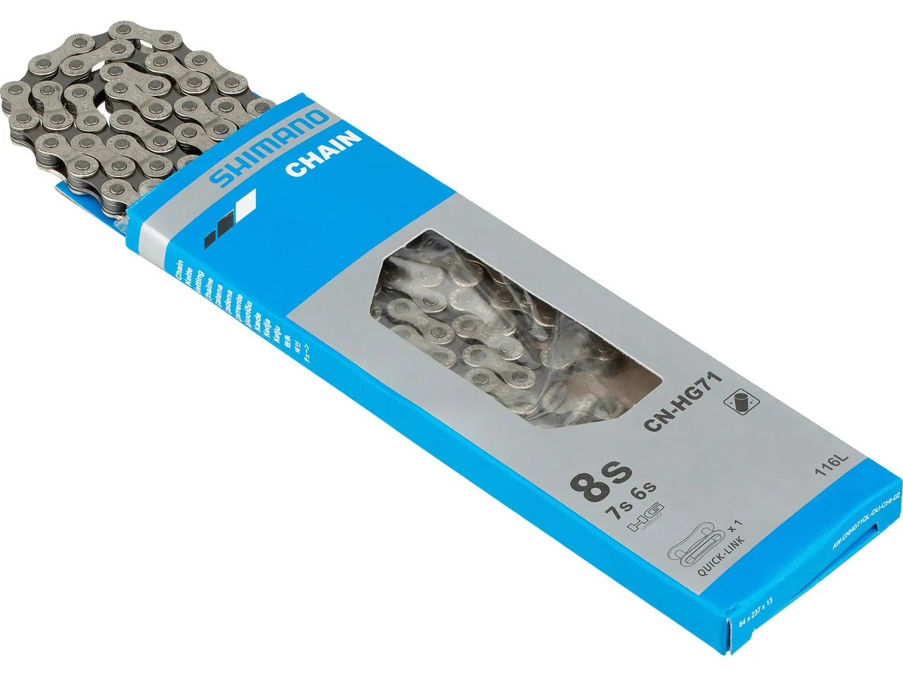 Shimano Quick-Link Kette CN-HG71 6-/7-/8-fach, Silber, 8 fach Shimano Quick-Link Kette CN-HG71 6-/7-/8-fach, Silber, 8 fach