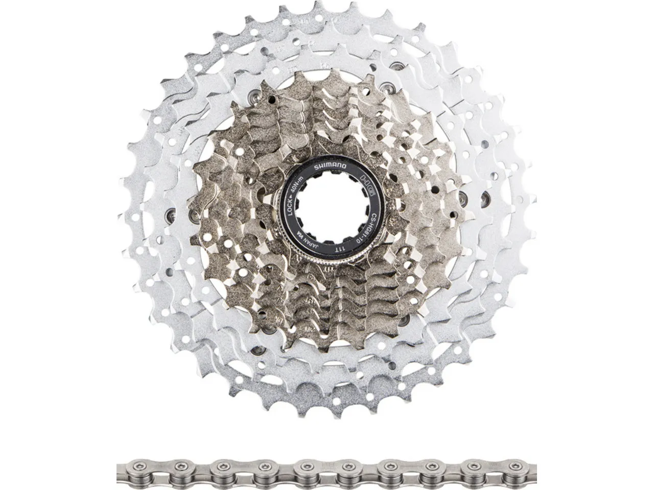 Shimano SLX Kassette CS-HG81-10 + Kette CN-HG95 10-fach Verschleißset, Grau, 11-32 Shimano SLX Kassette CS-HG81-10 + Kette CN-HG95 10-fach Verschleißset, Grau, 11-32