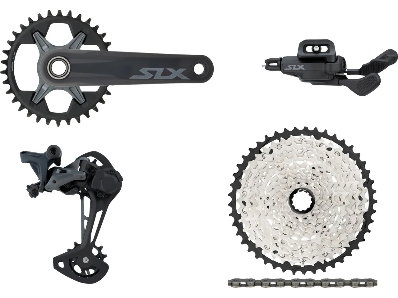 Shimano SLX M7100 Gruppe 1x12 32, Schwarz, 170.0mm/Schelle/10-45 Shimano SLX M7100 Gruppe 1x12 32, Schwarz, 170.0mm/Schelle/10-45