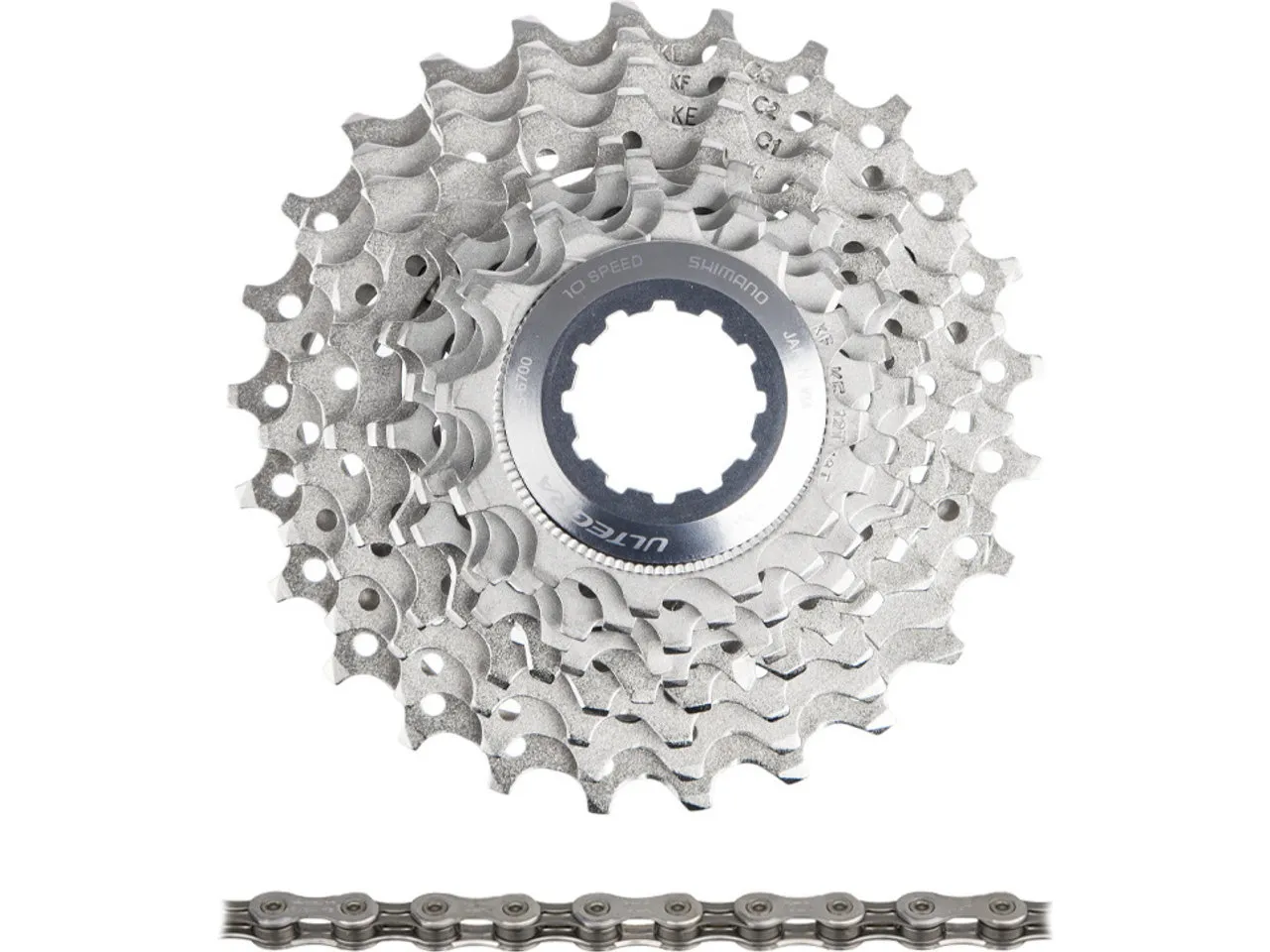 Shimano Ultegra Kassette CS-6700 + Kette CN-6701 10-fach Verschleißset, Grau, 12-30 Shimano Ultegra Kassette CS-6700 + Kette CN-6701 10-fach Verschleißset, Grau, 12-30