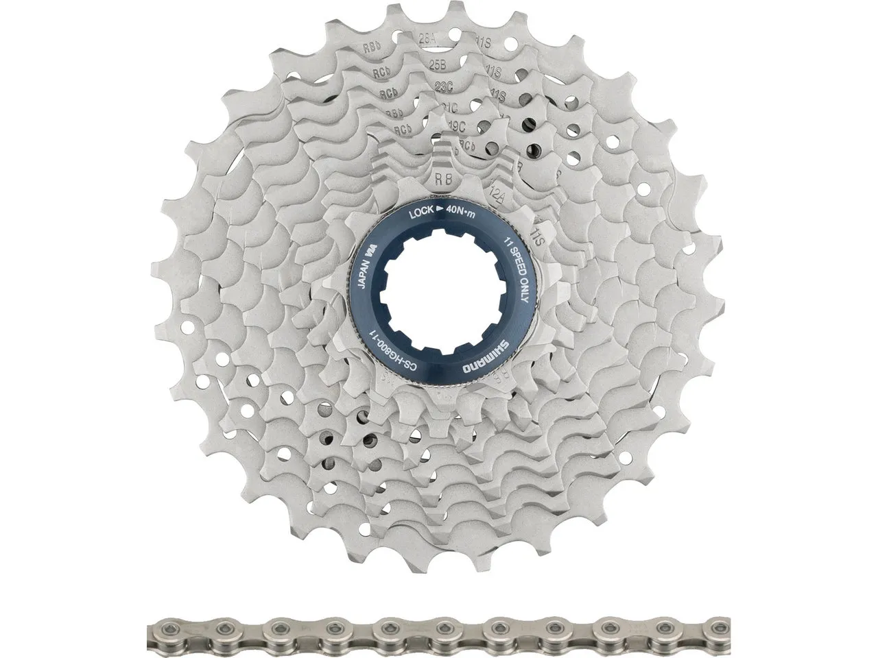 Shimano Ultegra Kassette CS-R8000 + Kette CN-HG701 11-fach Verschleißset, Grau, 11-28 Shimano Ultegra Kassette CS-R8000 + Kette CN-HG701 11-fach Verschleißset, Grau, 11-28